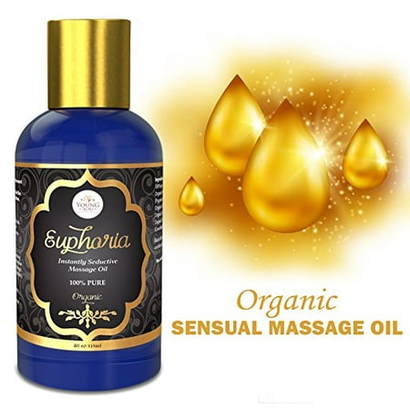Euphoria Sensual Massage Oil for a Warming Stress Relief Massage - Organic Body Oil for Erotic (The Best Sensual Massage)