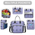 thumbnail image 2 of Blue Checkered Pattern Insulated Leakproof Lunch Box for Women, Large Lunch Bag for Tween Teen Adult, Loncheras Para Mujer for Work Beach Travel Picnic Camping, 2 of 6