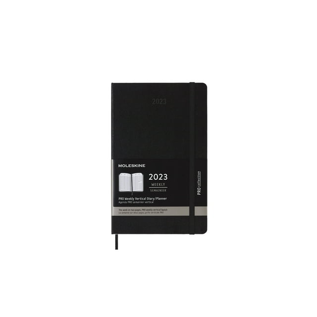 Moleskine 2023 Professional Vertical Weekly Planner, 12M, Large, Black, Hard Cover (5 x 8.25