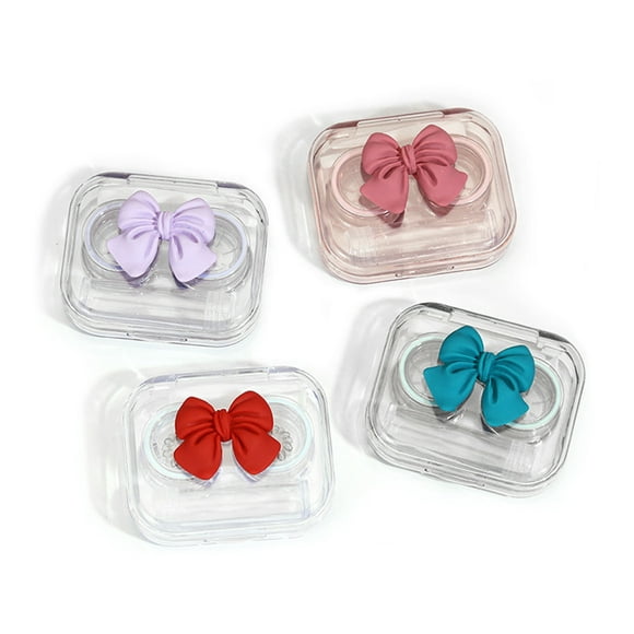 Bewildely Paquete de 4 adorables lentes de contacto, caja de plástico para lentes, pinzas, caja de botella vacía, contenedor a prueba de fugas para Almacenamiento y organización del hogar Bewildely HA012432-00
