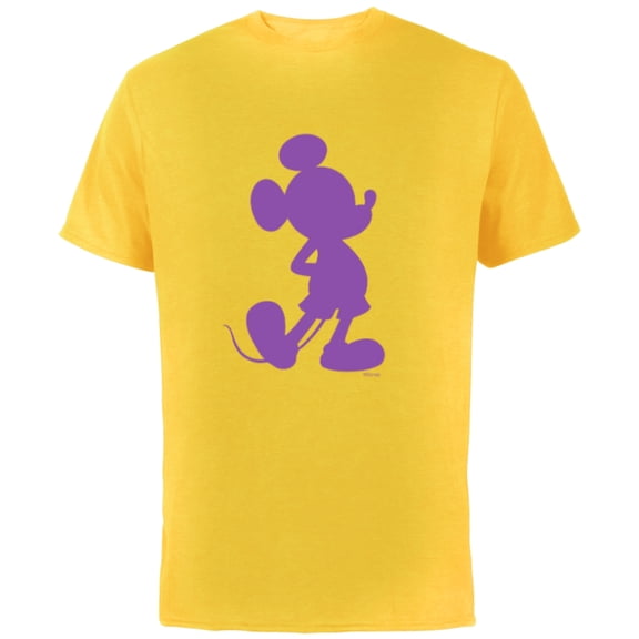Disney Mickey Mouse Pride Classic Pose Purple Icon Fill - Short Sleeve Cotton T-Shirt for Adults - Customized-Yellow