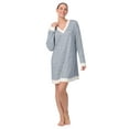thumbnail image 5 of Aria Women’s Brushed Jersey 34” Long Sleeve V-Neck Sleepshirt, Sizes XS-4X, 5 of 5