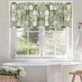 thumbnail image 4 of Sage Green Crystal Flower Valances for Windows, 42 x 12in, Irregular Texture Rod Pocket Kitchen Valance Curtain Light Filtering Window Treatments for Living Room Bedroom, 1 Panel, 4 of 7