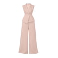 thumbnail image 4 of Aimik Womens 2 Piece Outfits Sleeveless Suit Coat and Wide Leg Pants Set Summer Business Formal Outfits with Pockets, 4 of 6