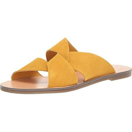 Marc Fisher Women's Shoes Suede Open Toe Casual Slide Sandals