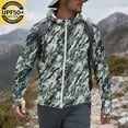 thumbnail image 5 of Men's UPF 50+ Sun Protection Lightweight Full Zip Camo Hoodie Jacket Long Sleeve Fishing Hiking Performance Shirt, 5 of 8