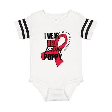 

Inktastic Sickle Cell Awareness I Wear Red For My Poppy Gift Baby Boy or Baby Girl Bodysuit