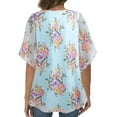 thumbnail image 4 of Fantaslook Womens Blouses Floral Ruffle 3/4 Sleeve Flowy Tops Mesh Dressy Blouses Tunic Shirts, 4 of 7