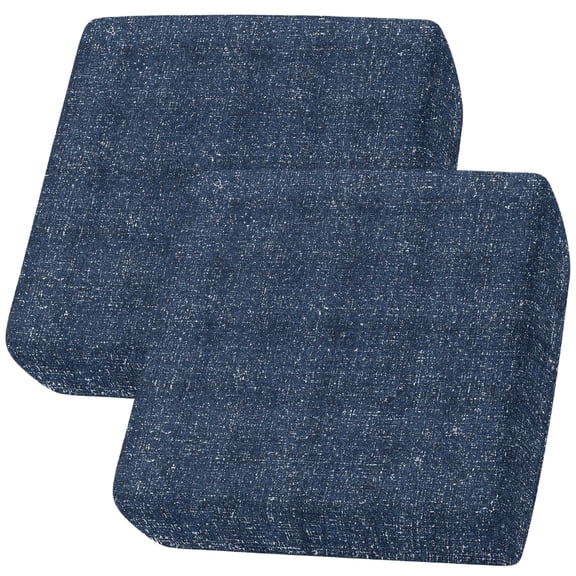 Couch Cushion Covers Indigo Linen Texture Sofa Cushion Cover Stretch Seat Covers Fabric Grain Sofa Slipcovers Soft Furniture Protector for Sectional Sofas Living Room Small-2 Pieces