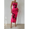 thumbnail image 3 of Vestido PRETTYGARDEN Strapless Maxi Bodycon Floral Rojo S, 3 of 7
