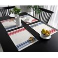 thumbnail image 3 of Ensemble de 4 Napperons Antidérapants à Rayures Rouges et Bleues pour Cuisine, Table à Manger, Fêtes de Patio, Graphiques Simples 13"x19 Pouces Lavables en Coton Lin Durable, 3 of 6