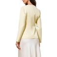 thumbnail image 3 of INSPIRE CHIC Elegant Work Blazer for Women's Collarless Button Down Long Sleeve Peplum Jackets S Beige, 3 of 6