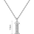 thumbnail image 2 of Collar de acero inoxidable con letra inicial I y piedra de circonita brillante CHAO, 2 of 5