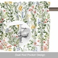 thumbnail image 6 of Watercolor Flowers Valance Curtain Spring Herb Leaf Plant Window Valances Rod Pocket Short Curtains Window Treatments for Kitchen Bedroom Bathroom Laundry 42" x 12", 6 of 9
