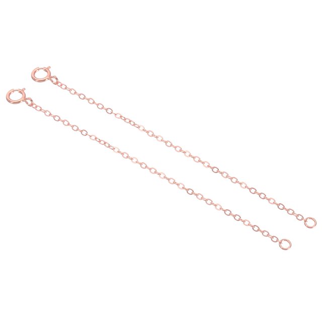 Unique Bargains Rallonge de Collier en Argent P925 de 3 Pouces, Rallonges de Chaîne Plaquées Or, Or Rose, Lot de 2