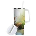 thumbnail image 3 of Pig Pool Stone Flowers 40 oz Tumbler Insulated&nbsp;Travel Mug Leak Proof Water Bottles Glasses Fits in Car Cup Holder, 3 of 8