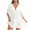 White, variant on ZZwxWA Summer Oversized Women's Dress with Waistband and Large Hem Pleated Beach Bikini Cover Up Dress Short Sleeved V-neck Knee Length Dress