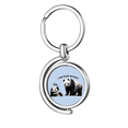 thumbnail image 1 of Father Care Panda Child Art Deco Fashion Rotating Keychain Metal Keyring Holder, 1 of 2