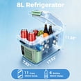 thumbnail image 5 of IceBlue 8L car refrigerator(9V type-C/12V DC), Dual Temperature (Cold and Hot), compact Mini Fridge for Camping, Travel, Truck, Home, Fishing, RV and Outdoor, with Shoulder Strap, 5 of 10