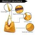 thumbnail image 4 of 2022 New Large Capacity Tote Bag Womens Large Bag With Pockets Soft Leather Hand-held One Shoulder Retro Oil Wax Leather, 4 of 5