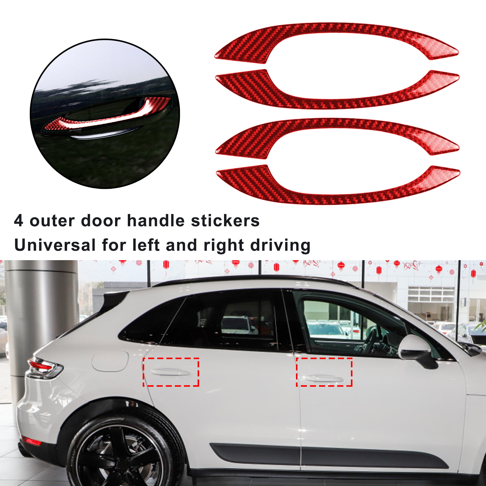 4x Anti-kick Auto Door Plate SideDoor Sill Scuff Cover Plate Car SUV Stickers 3D 