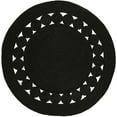 thumbnail image 2 of Hand Woven, Oriental Jute Round Area Rug, Black 7x7" Living Room , Indoor, Garden Carpet Rug Doormat, 2 of 3