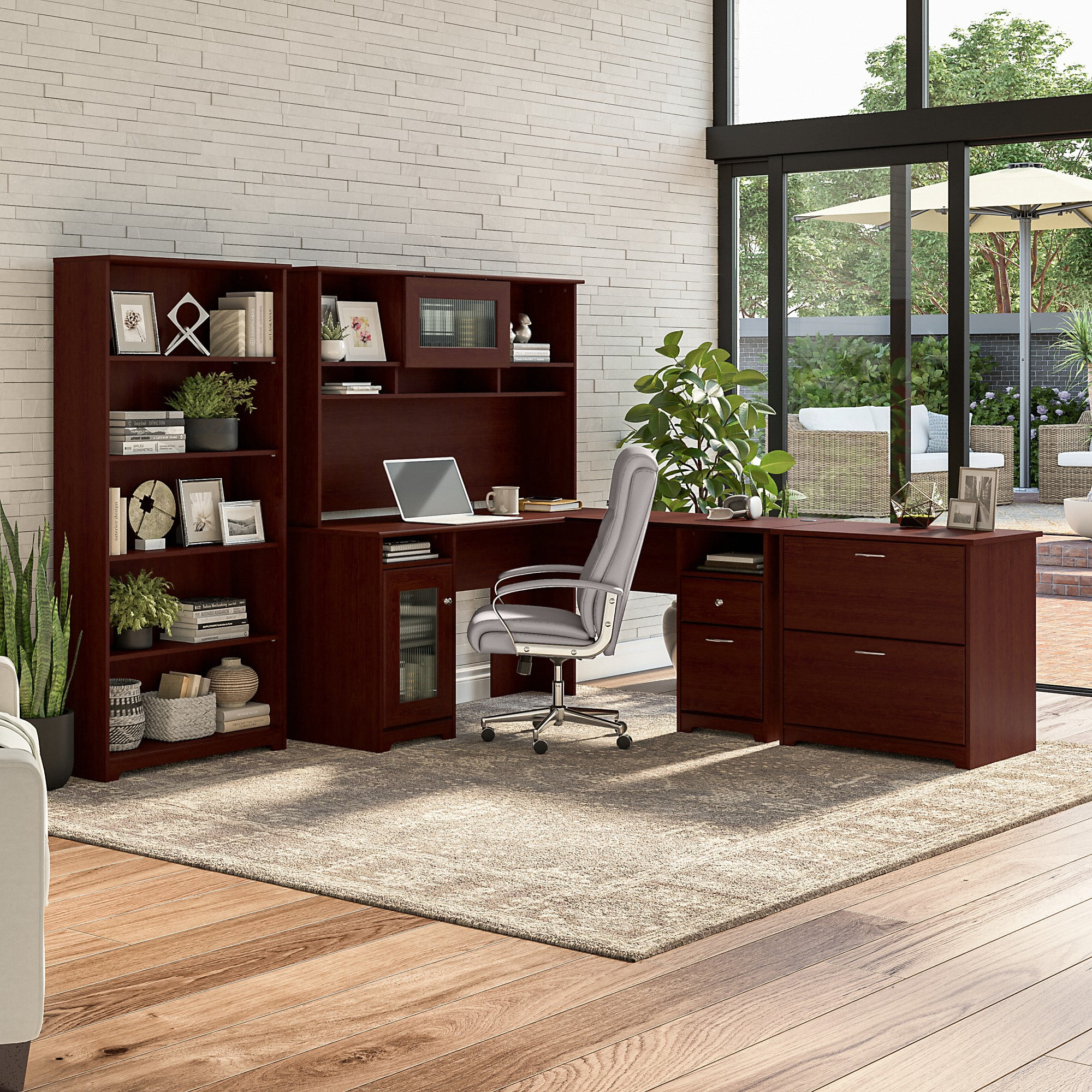 Bush Furniture Cabot Lateral File Cabinet, 2 Drawer, Harvest Cherry