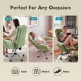 thumbnail image 4 of Genpo Cross Legged Office Chair, Criss Cross Desk Chair with Wheels, Green Teddy Fleece Big and Tall Reclining Office Chair 500lbs with Foot Rest, Reversible Armrests & Wide Seat, 4 of 6