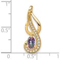 thumbnail image 3 of 14K Yellow Gold Mystic Fire Topaz And Diamond Swirl Pendant (Width 8) (Length 24) - Jbsp, 3 of 5
