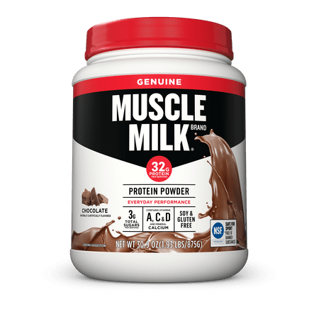 Muscle Milk Genuine Protein Powder, Chocolate, 32g Protein, 1.9