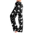 thumbnail image 2 of Black Halloween Pajama Pants for Women Elastic Drawstring Soft Pajama Bottoms Loose L, 2 of 6