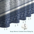 thumbnail image 6 of Blue and White Geometric Striped Pattern Shower Curtain 36"x72" ,Bathroom Decorative Shower Curtains Set with 12 Hooks,Modern Waterproof Washable Shower Curtain, 6 of 6