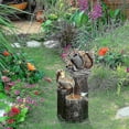 thumbnail image 3 of Solar Squirrel Stacked Waterfall Fountain with LED Lights and Pump, Resin Squirrel Garden Fountain S_Perfect Gift, 3 of 5