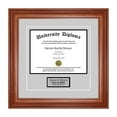 thumbnail image 3 of Single Diploma Frame with 5x7 Photo and Double Matting for 17" x 14" Tall Diploma with Walnut 2" Frame, 3 of 6