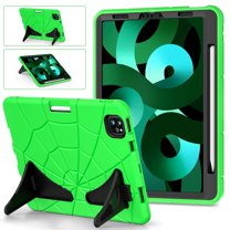 ELEHOLD for iPad Pro 11 inch Rugged Case, Cute Cartoon Kids Friendly Built-in Double Kickstand Full Protection Shockproof Children Case iPad Pro 11 2022/2021/2020/2018 & iPad Air 4th/5th,Green Black