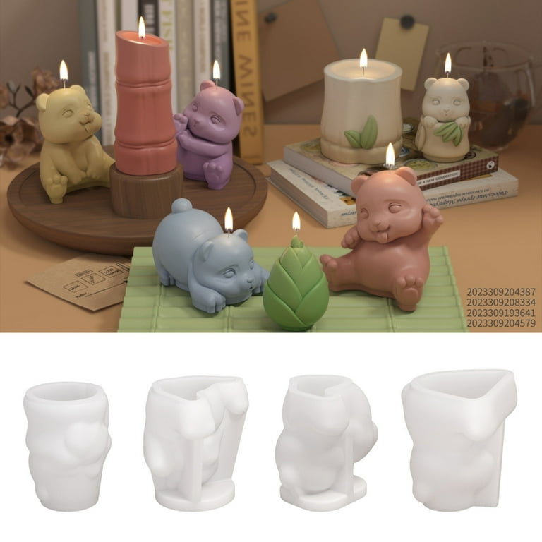 3D Panda Silicone Mould Bamboo Shoot Candle Molds Handmade Resins