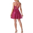 thumbnail image 3 of INSPIRE CHIC Vestido de Mujer con Brillo y Lentejuelas, Tirantes Espagueti, Espalda Descubierta, Ropa de Fiesta Mini, Color Rosa Fucsia, 3 of 6