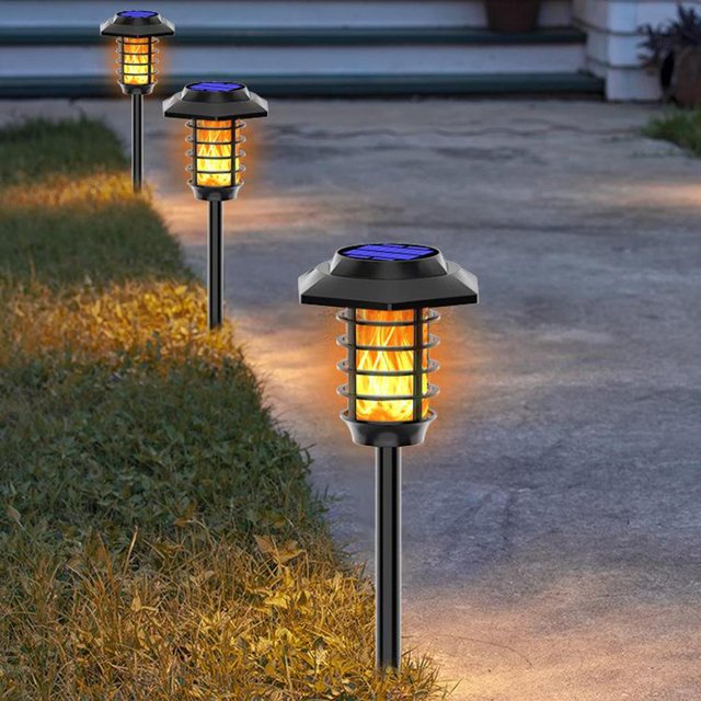 Luces de jardín alimentadas por energía Solar, luces parpadeantes prueba de agua, luces de lámpara Solar decoración del paisaje L DYNWAVEMX luces de llama al aire libre