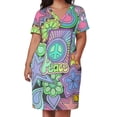 thumbnail image 2 of Pretty Hippy-vestido de verano de Trippy Flower Power para mujer diseño Retro holgado con bolsillo elegante de lujo, 2 of 6