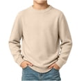 thumbnail image 3 of ZBSOKO Crew Neck Sweater for Boys Solid Color Classic Knit Pullover Long Sleeve Regular Fit Basic Tops Casual Fall Winter Clothes, 3 of 7