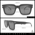 thumbnail image 3 of Gentlemanly Retro Thick Horn Rim Oversized Plastic Fashion Sunglasses Black - Smoke, 3 of 8