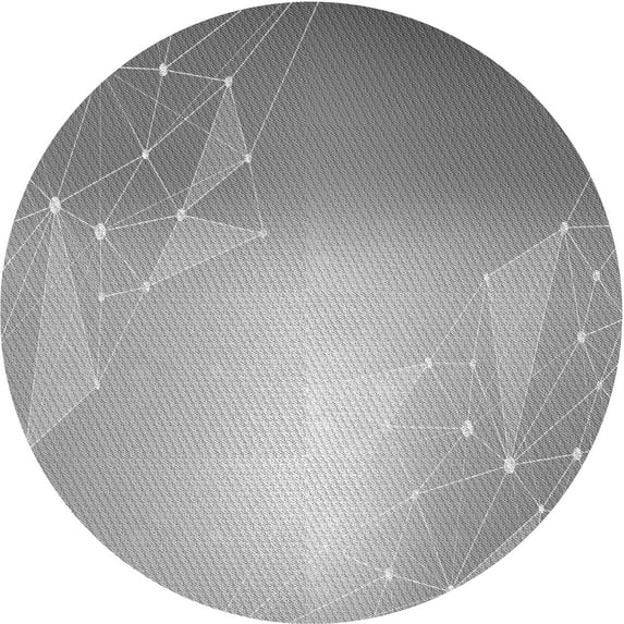 Ahgly Company Machine Washable Indoor Round Transitional Silver Gray Area Rugs, 4' Round