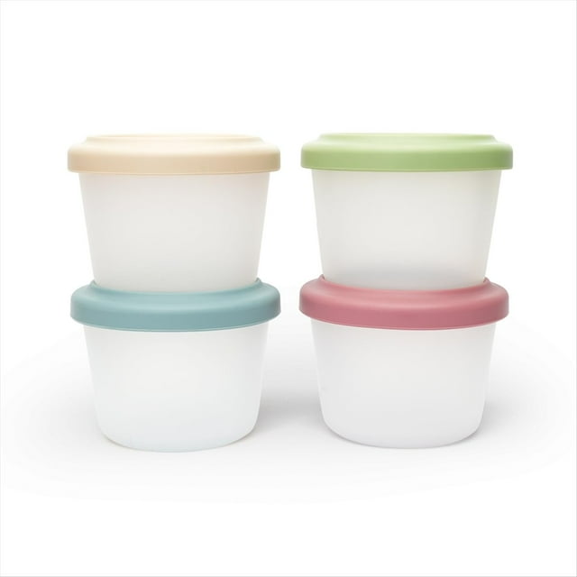 Paquete de 4 Recipientes Pequeños de Silicona para Refrigerios con Tapa, de 113 G, Reutilizables, para Almacenar Alimentos, para Almuerzos Tipo Bento.