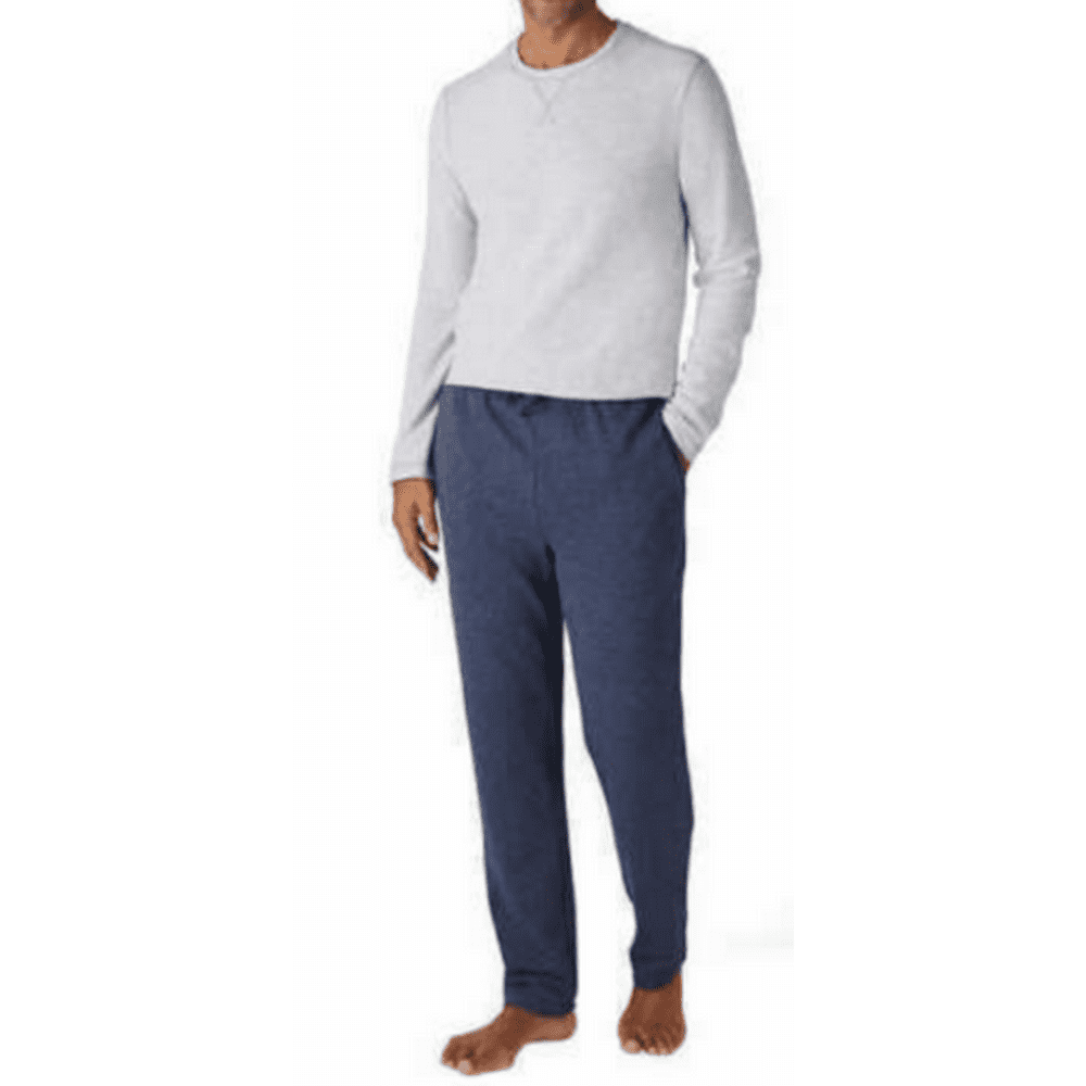 Eddie Bauer Men's Thermal Shirt Fleece Pants Lounge 2-Piece Set, Gray ...
