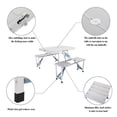 thumbnail image 4 of 1 Piece Folding Table, Portable Picnic Table Bench, Weather-Resistant Aluminum Alloy Folding Camping Beer Table with Carrying Handles for Family Garden Patio Outdoor Activities Use, Silver, 4 of 7
