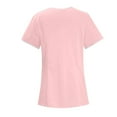 thumbnail image 3 of Wutalume Women's Quick Dry Fabric Solid Color V-Neck Short Sleeve Scrub Top, Healthcare and Medical Work Uniform,Pink XL, 3 of 4