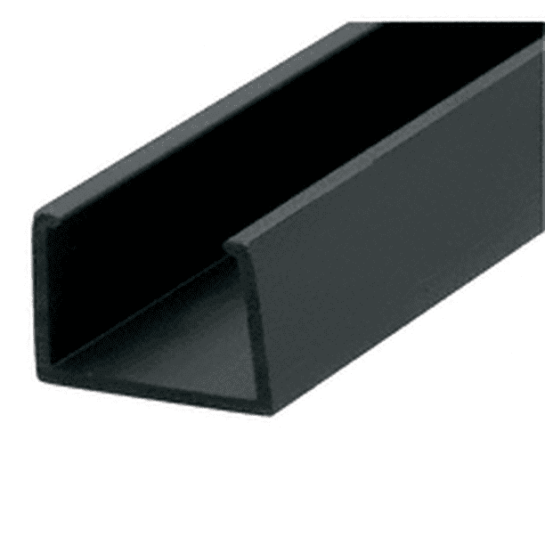 CRL EX6545 Black 1/2" Plastic UChannel 12' Long 144" Stock Length
