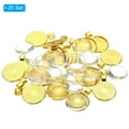 thumbnail image 3 of Uxcell Pendant Trays with Transparent Glass Cabochons, 20 Sets 20mm Round Bezel Trays Pendant Dome Tiles, Bright Gold, 3 of 6