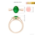 thumbnail image 4 of ANGARA Lab Grown 1.5 Ct Tapered Shank Emerald Ring with Diamond Accents for Women in 14K Rose Gold (Size-9x7mm) | May Birthstone, Anniversary, Jewelry Gift for Women | Lab-Grown Emerald Ring, 4 of 6