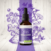 Migra Secret Alcohol Extract, Tincture, Feverfew, Ginger, White willow bark, Periwinkle, Ginkgo, Peppermint. Headache / Migraine Support 2 oz